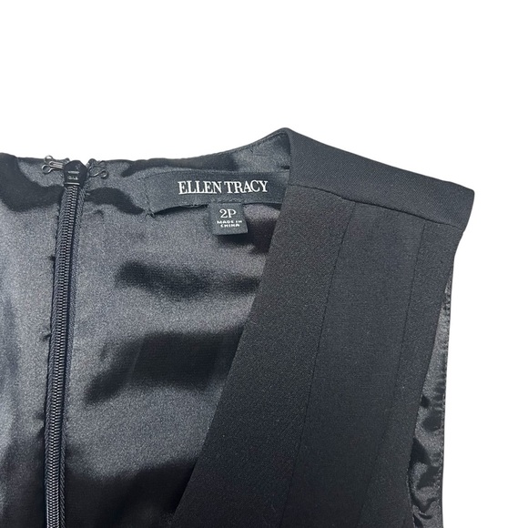 NWT Ellen Tracy Office Party Above Knee Black Dress Size 2P￼ - Picture 4 of 7